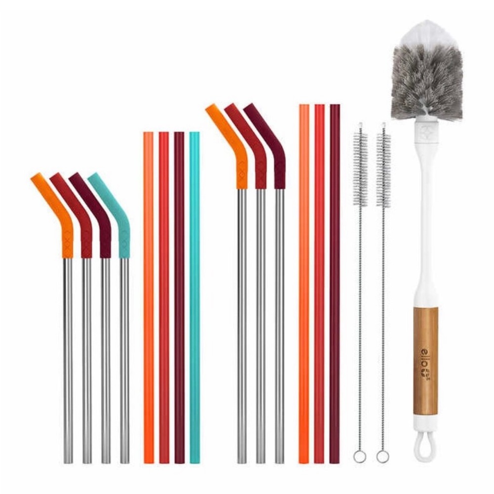 17-piece Straw and Bottle Brush Set